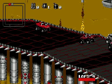 Rock 'n' Roll Racing (Europe) screen shot game playing